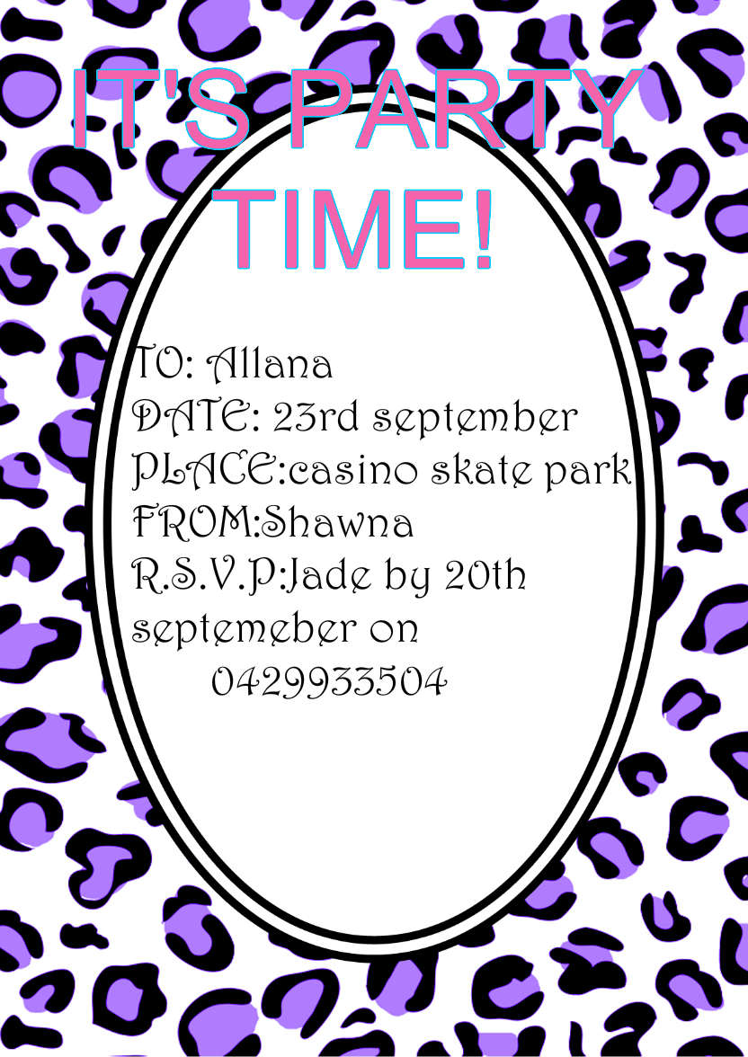 Party Animal Invitation - card made with Crafty Bob's Card Creator