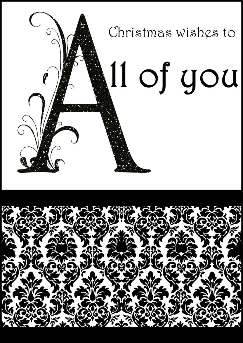 Damask Monogram Letter a Card - card made with Crafty Bob's Card Creator