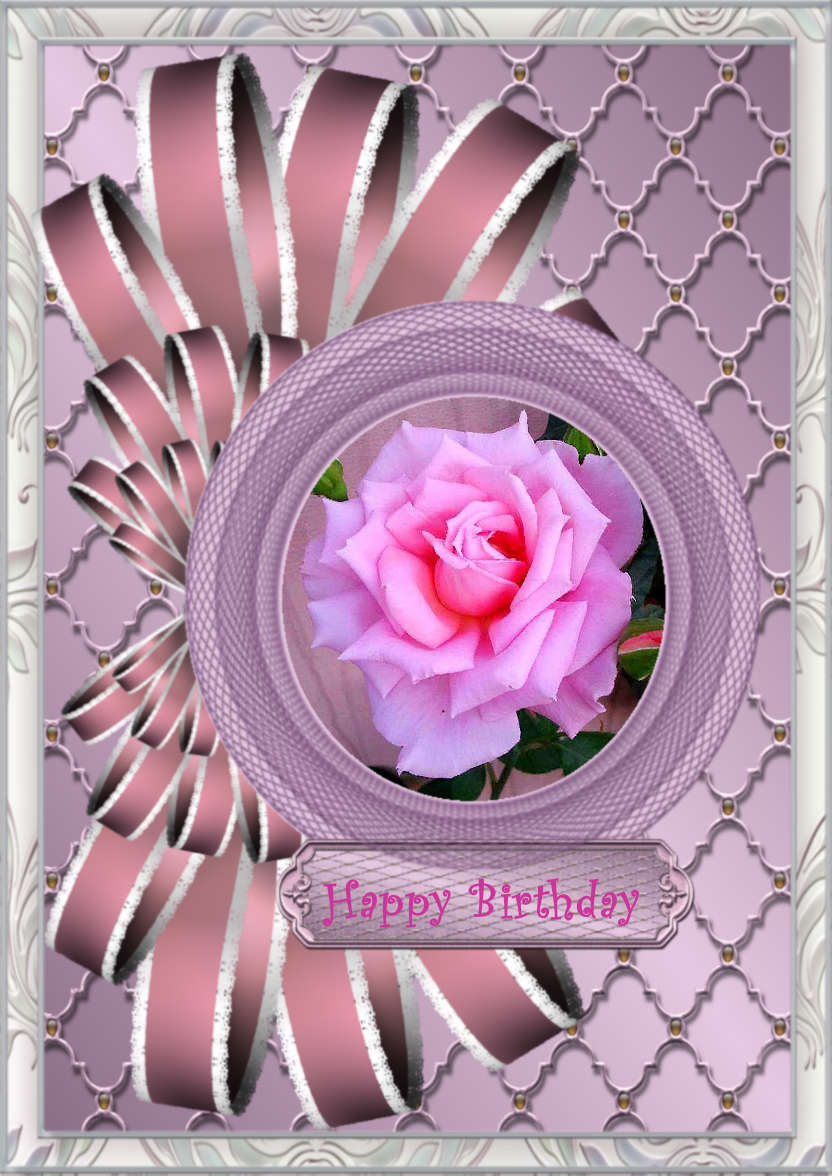 Bow Embellished Circle Frame - card made with Crafty Bob's Card Creator