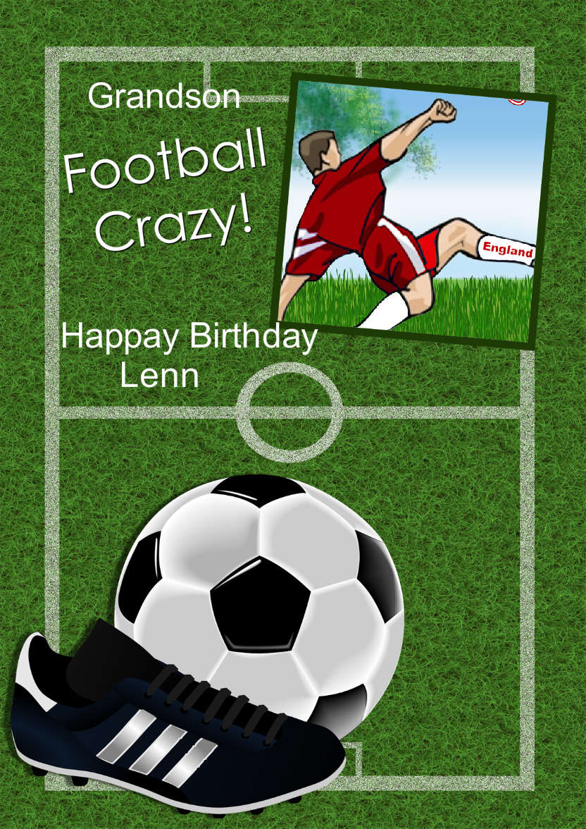 Football Aperture Photo Card - card made with Crafty Bob's Card Creator