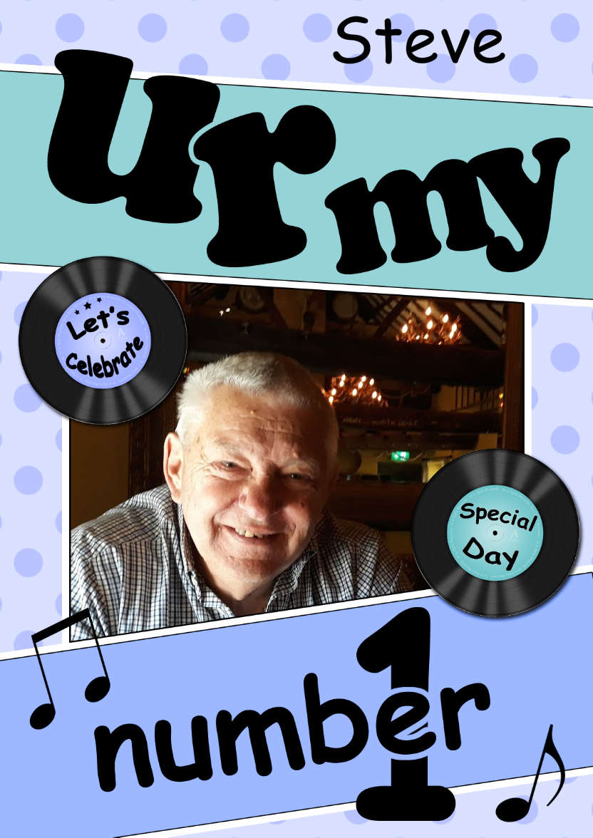 U R My No 1 Record Photo Upload Card - card made with Crafty Bob's Card Creator