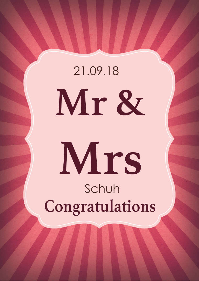 Mr & Mrs Modern Wedding Card - card made with Crafty Bob's Card Creator