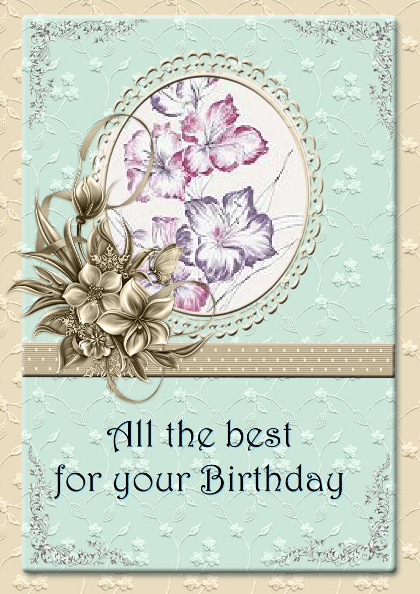 Lacy and Floral Design for Many Occasions - card made with Crafty Bob's Card Creator