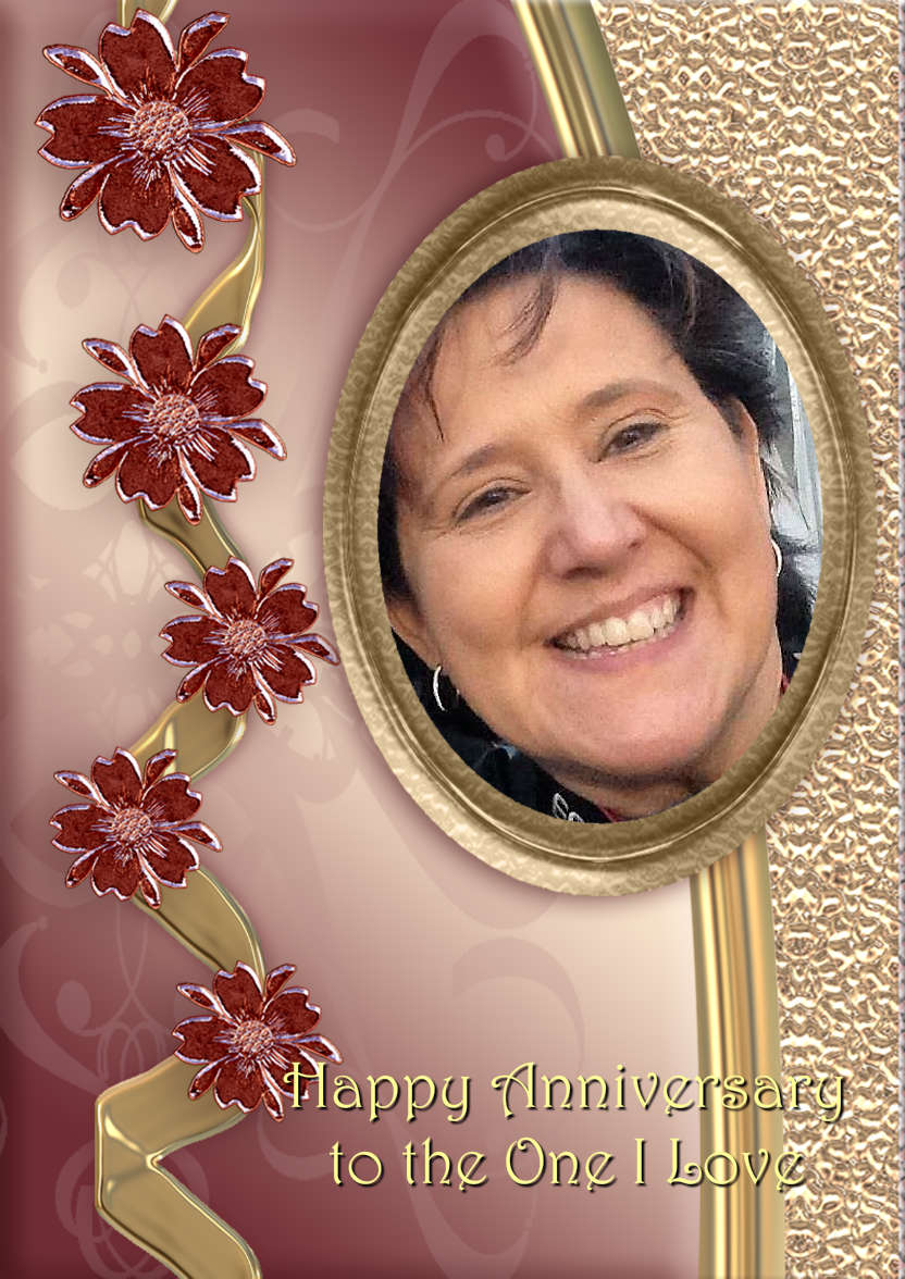 Glass Flowers Anniversary Card - card made with Crafty Bob's Card Creator
