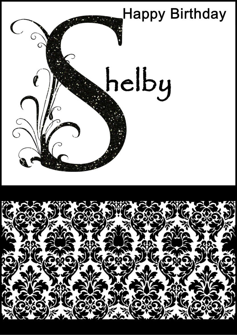 Damask Monogram Letter S Card - card made with Crafty Bob's Card Creator