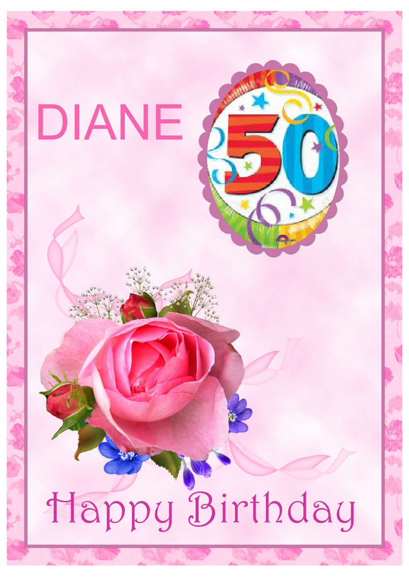 Pink Rose Spray - card made with Crafty Bob's Card Creator