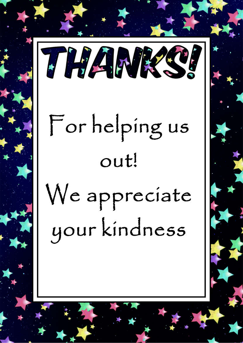 Thank You Stars Card Front - card made with Crafty Bob's Card Creator