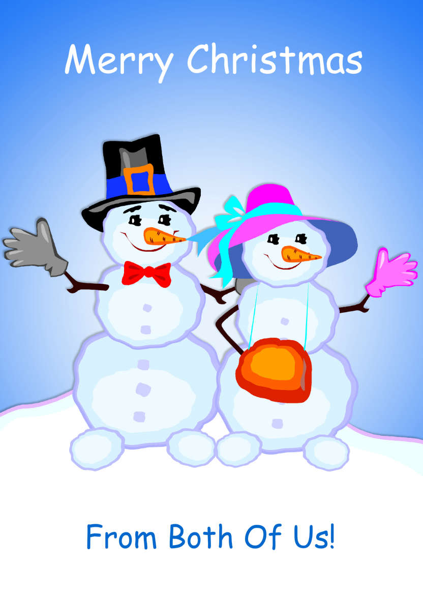 Happy Snow Couple - card made with Crafty Bob's Card Creator