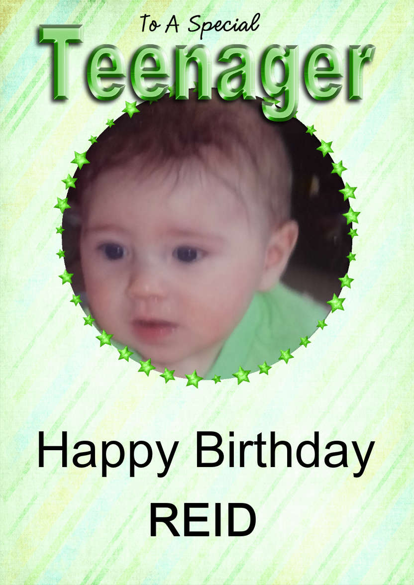 Special Teenager Card Boy - card made with Crafty Bob's Card Creator