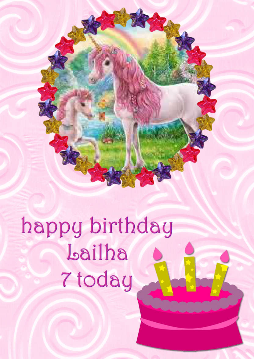 Star Frame Birthday Girl - card made with Crafty Bob's Card Creator