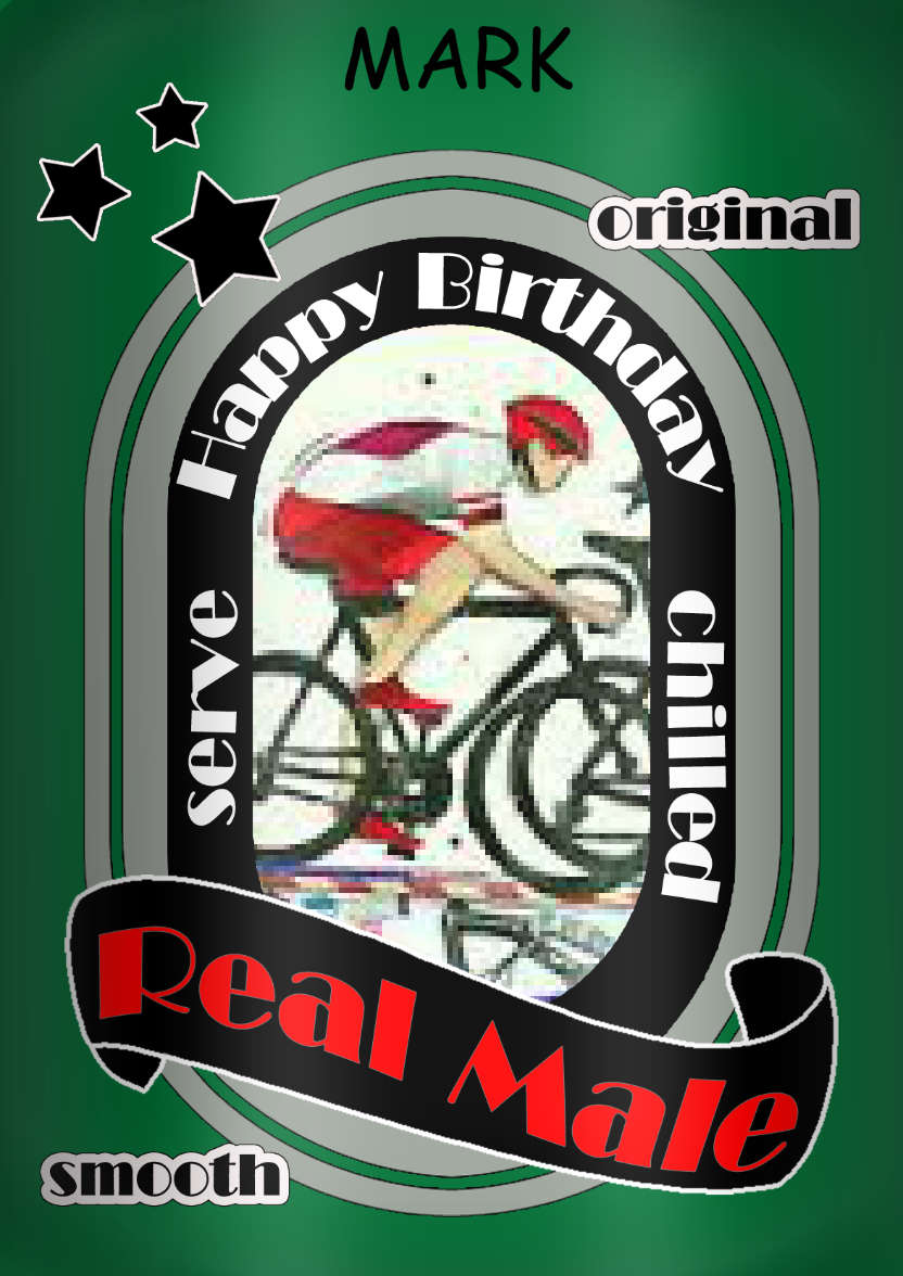 Real Male Beer Can Birthday Photo Upload Card - card made with Crafty Bob's Card Creator