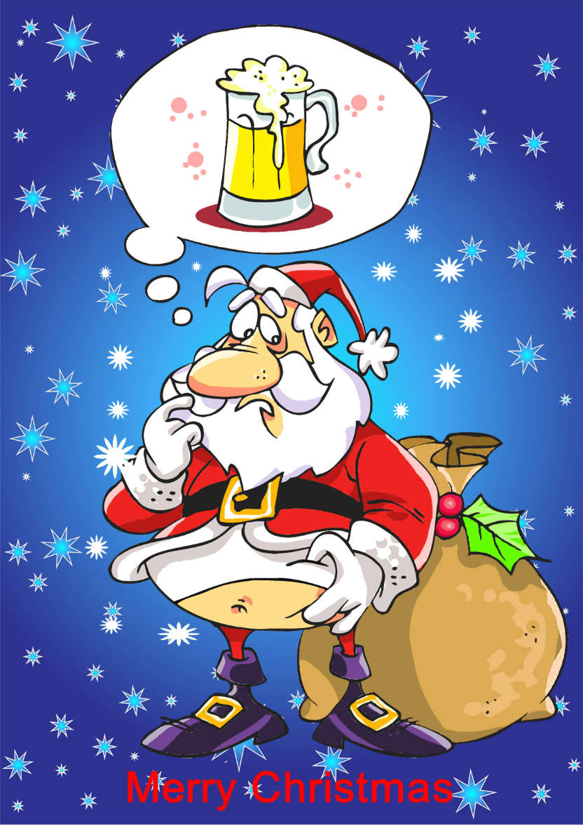 Humorous Over Indulged Santa - card made with Crafty Bob's Card Creator