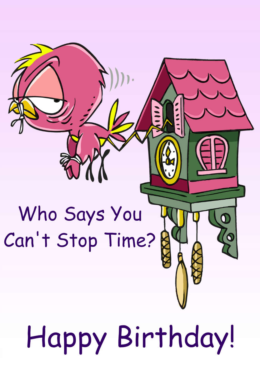 Cuckoo Clock Humorous Card - card made with Crafty Bob's Card Creator