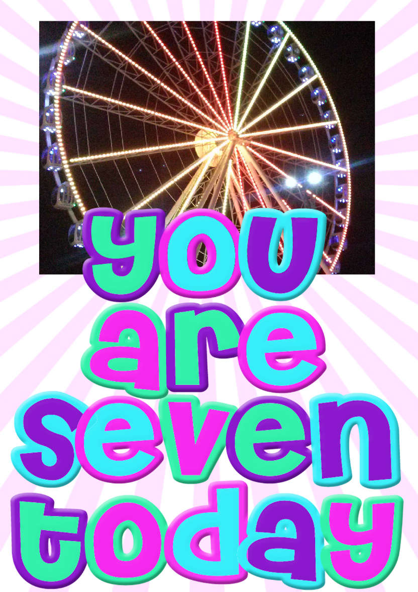 You Are Seven Girls Birthday Card - card made with Crafty Bob's Card Creator