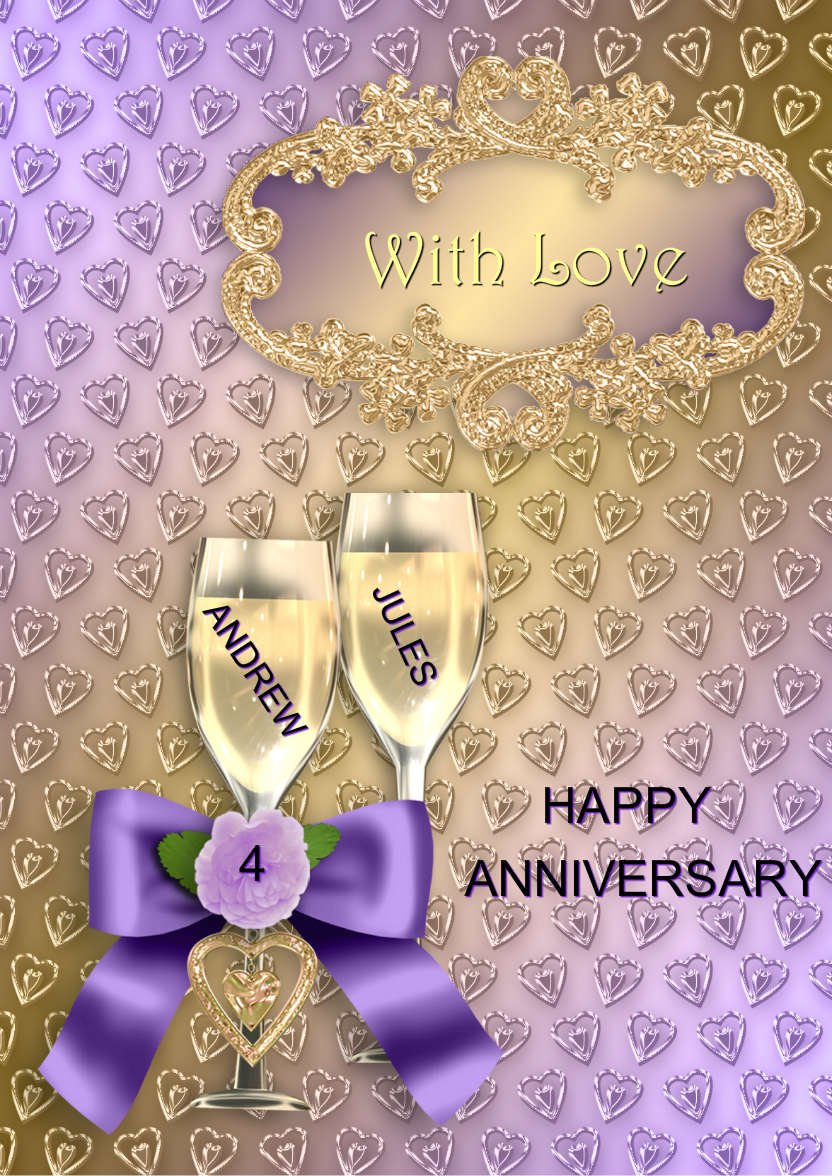 Champagne Romance - card made with Crafty Bob's Card Creator