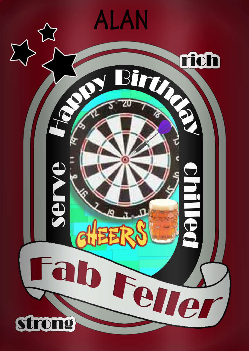 Fab Feller Beer Can Birthday Photo Upload Card - card made with Crafty Bob's Card Creator