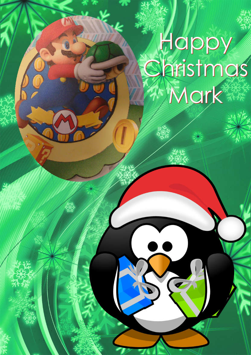 Christmas Penguin Aperture Card - card made with Crafty Bob's Card Creator