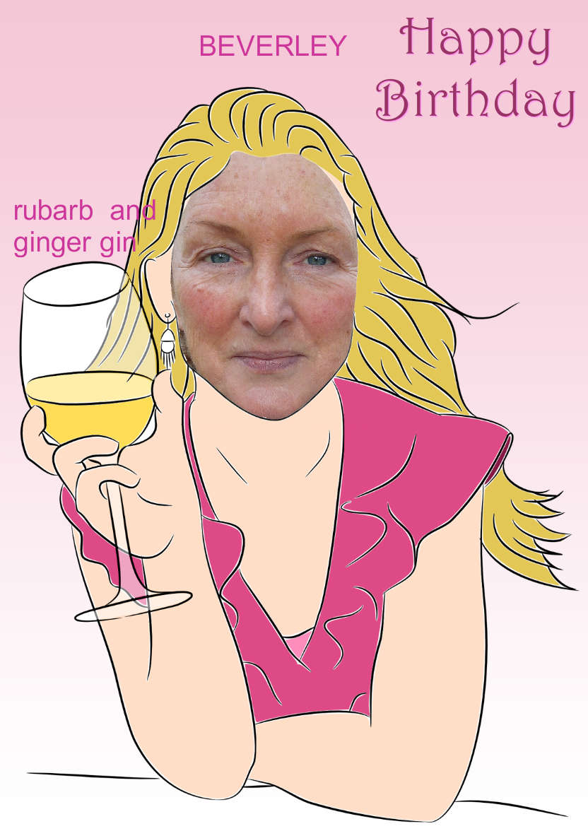Cheers! Female Birthday Photo Card - card made with Crafty Bob's Card Creator