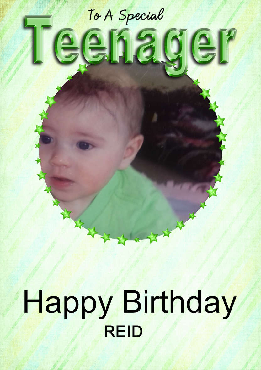 Special Teenager Card Boy - card made with Crafty Bob's Card Creator