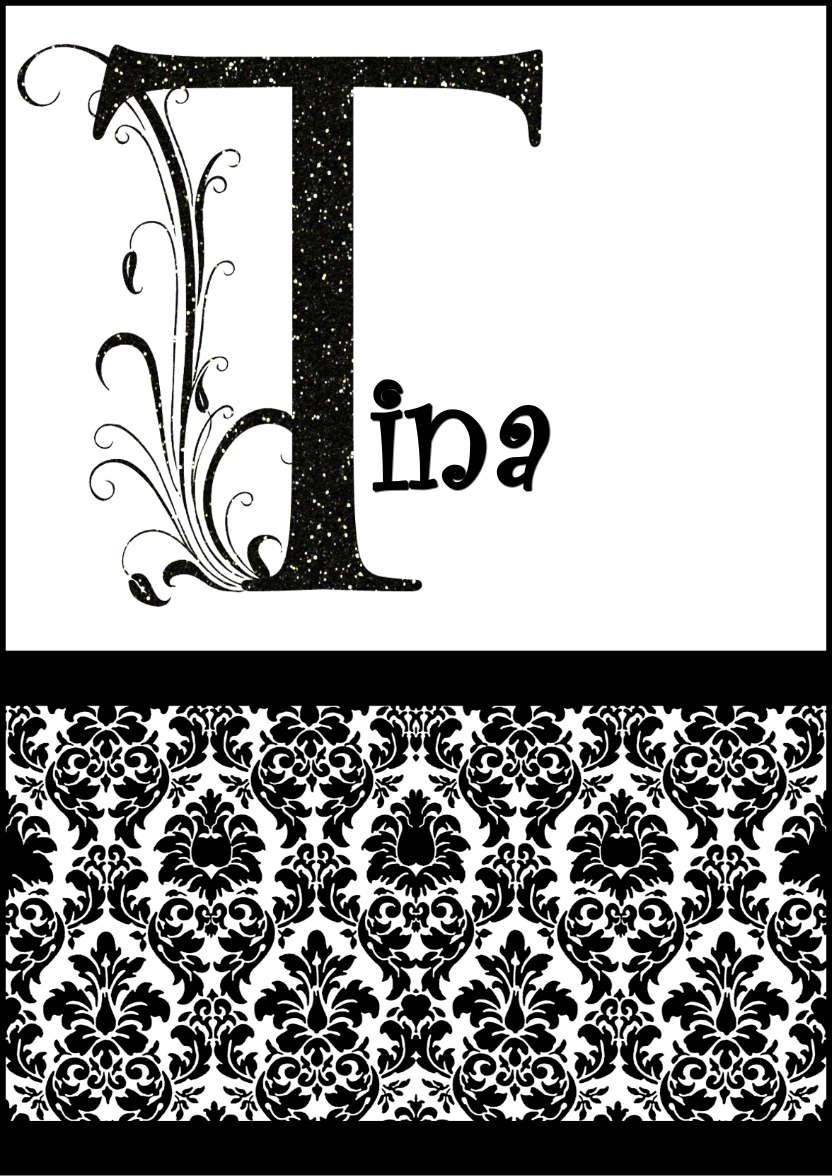 Damask Monogram Letter T Card - card made with Crafty Bob's Card Creator