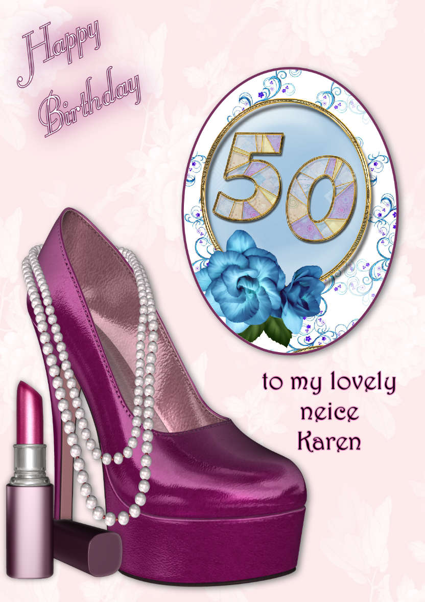 Magenta Shoe - Birthday Card - card made with Crafty Bob's Card Creator