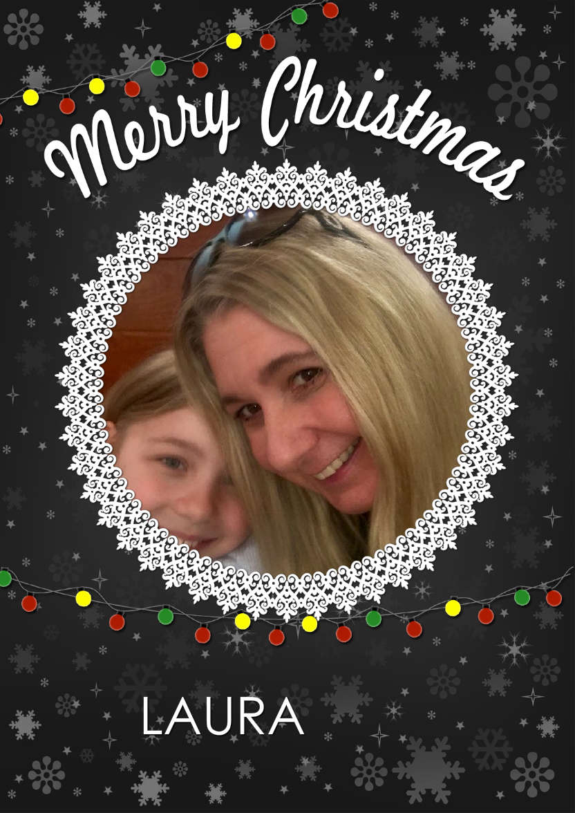 Black Snowflake Frame Christmas Card - card made with Crafty Bob's Card Creator