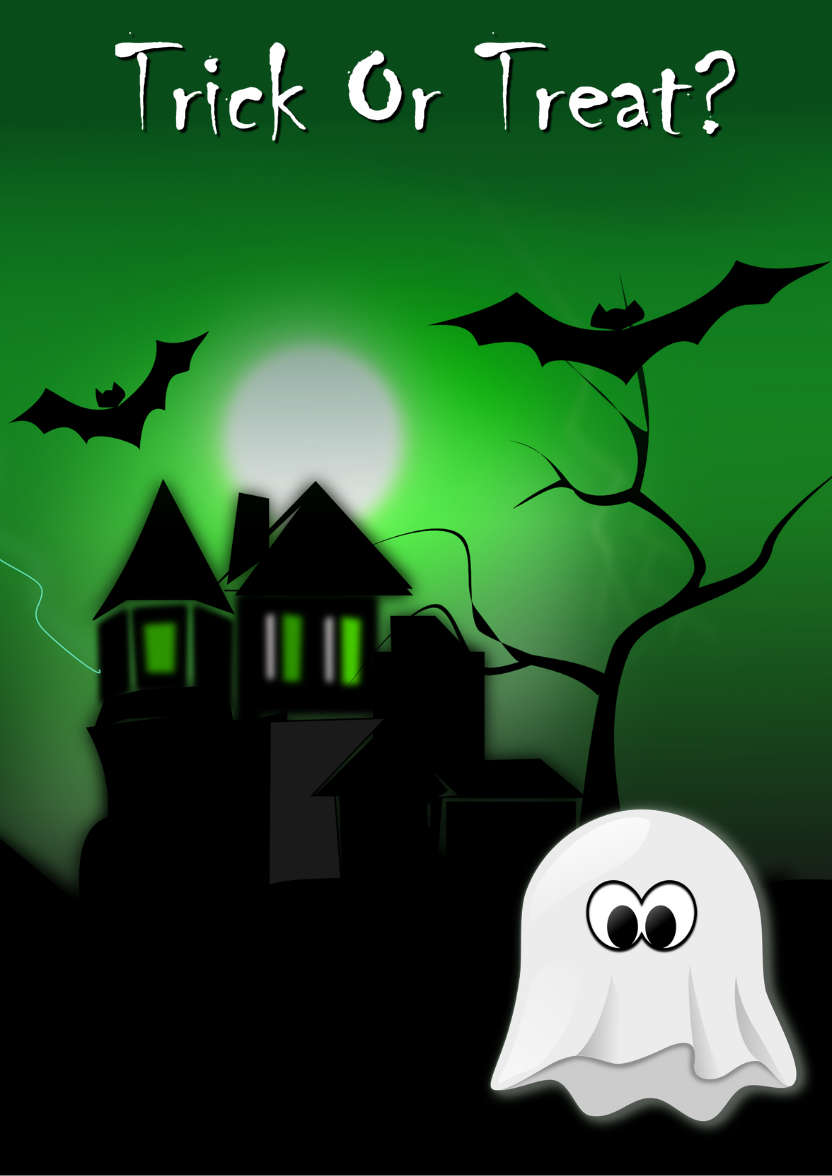 Cute Ghost Halloween Card - card made with Crafty Bob's Card Creator