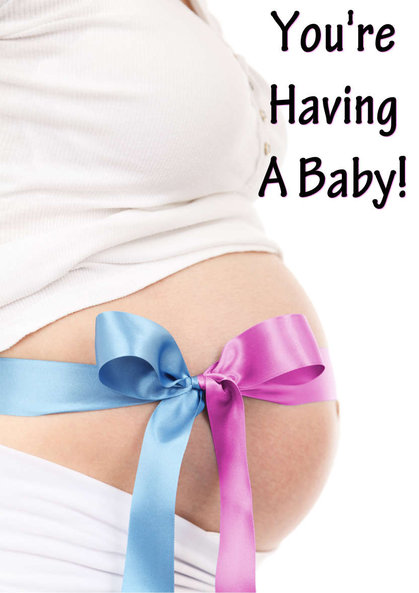 New Baby Bow Pregnancy Card - card made with Crafty Bob's Card Creator