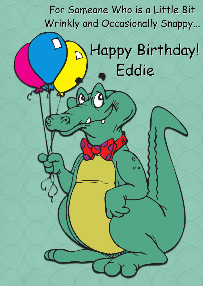 Crocodile Birthday - card made with Crafty Bob's Card Creator