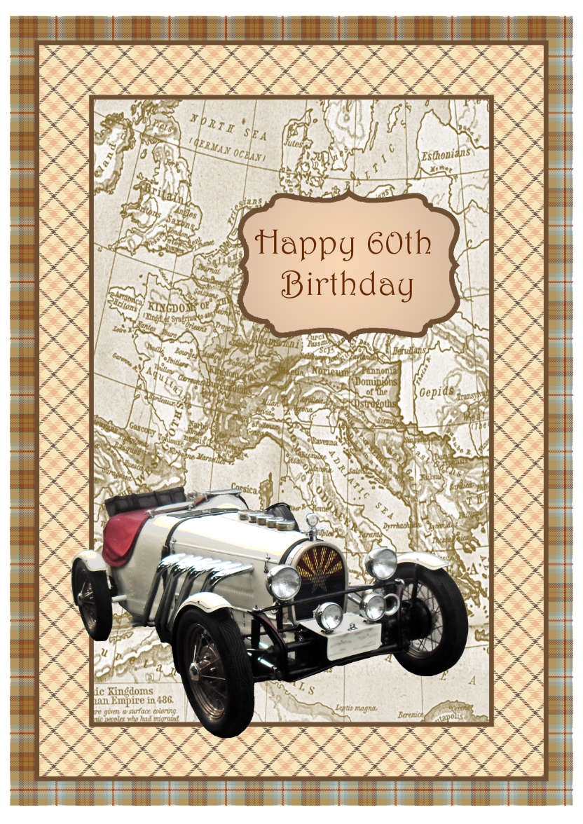 Sporty Vintage Car - card made with Crafty Bob's Card Creator