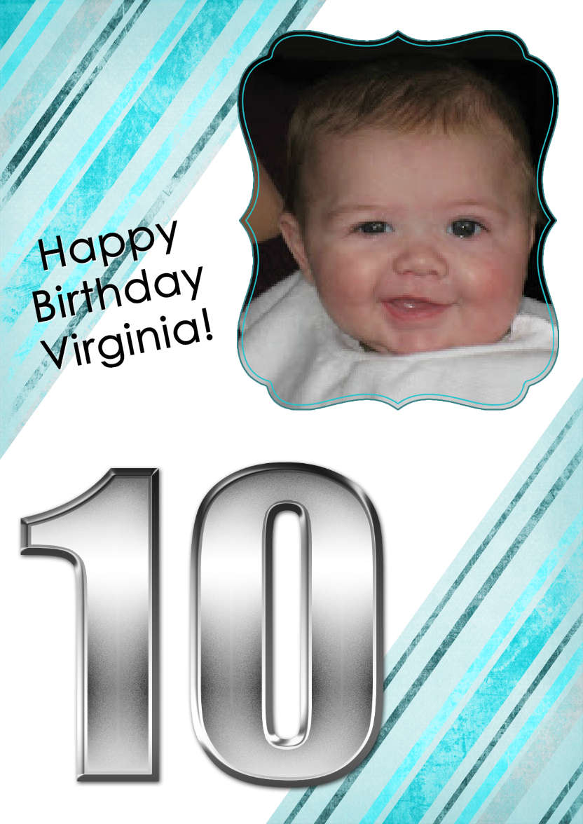 Grunge Stripes Age 10 Birthday Boy - card made with Crafty Bob's Card Creator