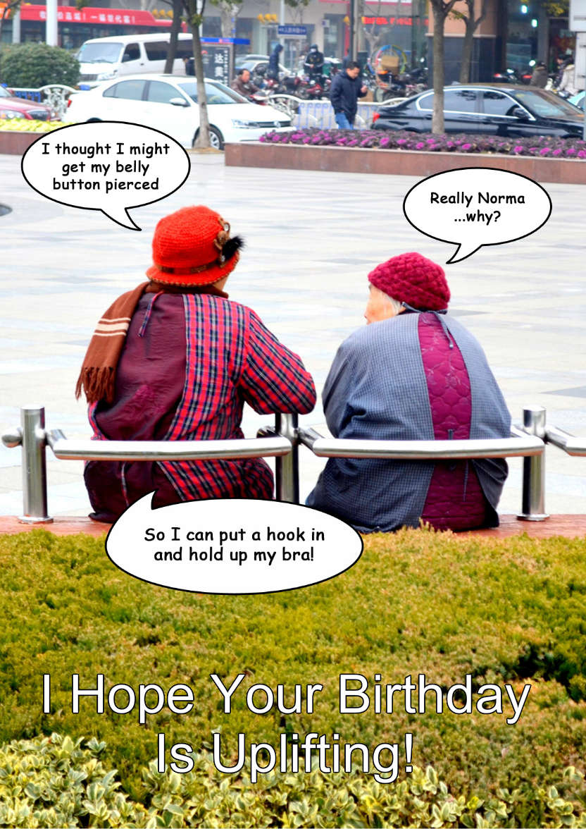 Two Old Ladies Humorous Card Front - card made with Crafty Bob's Card Creator