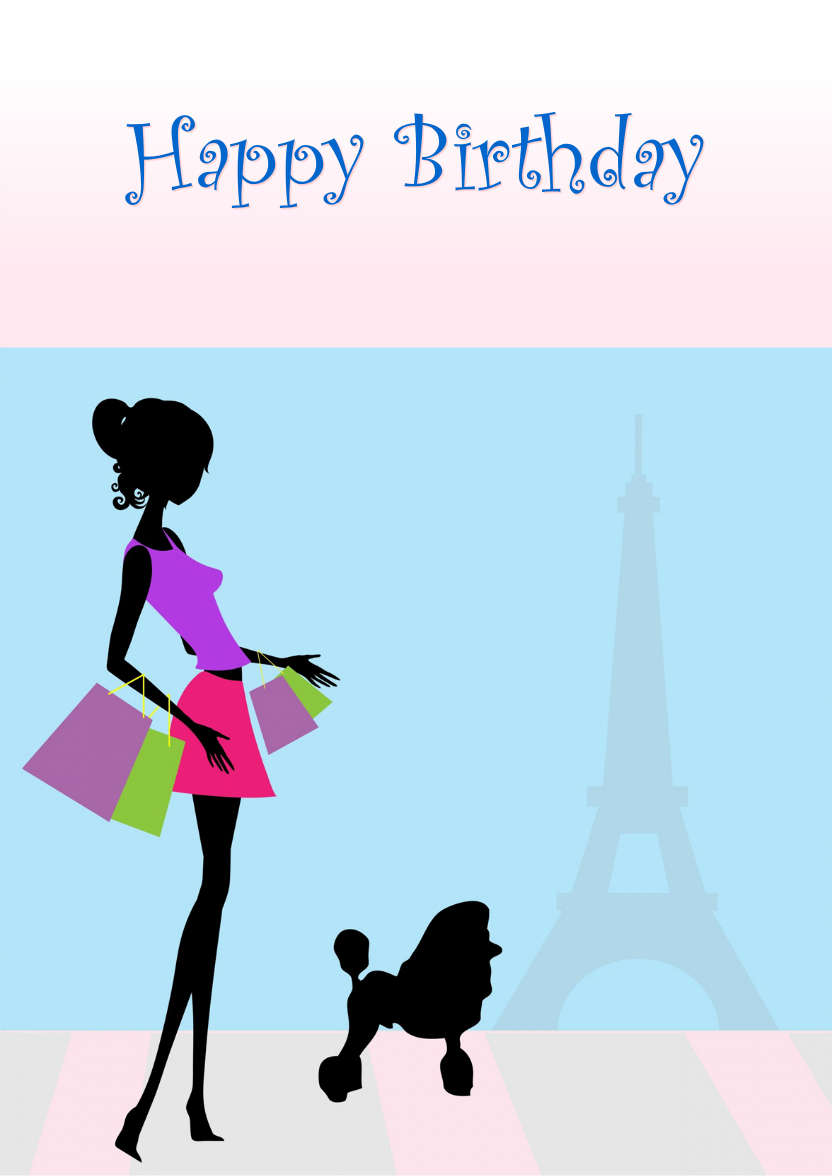Shopping in Paris - card made with Crafty Bob's Card Creator
