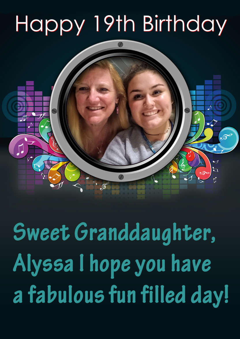 Music Speaker Aperture Photo Card - card made with Crafty Bob's Card Creator