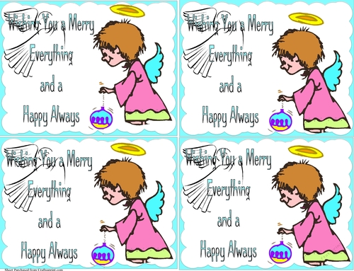 Angel Postcard Front - Four to a Page