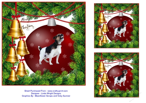 Christmas Baubles Card - Dog Series - No. 3