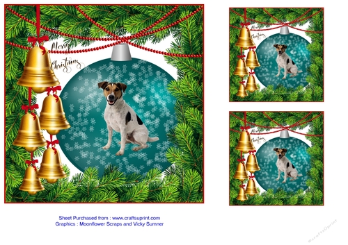 Christmas Baubles Card - Dog Series - No. 2