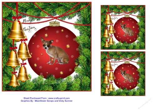 Christmas Baubles Card - Dog Series - No. 1