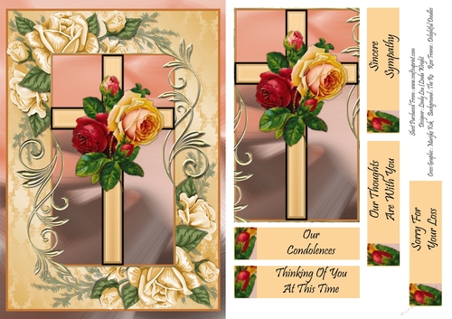 Sympathy Cross With Roses 1