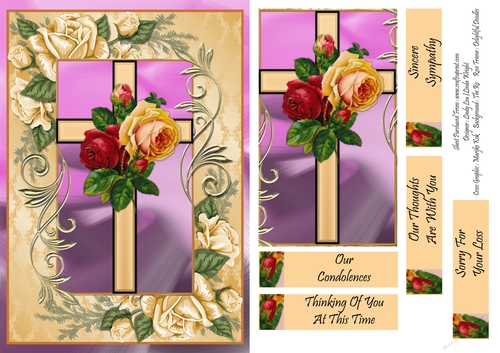 Sympathy Cross With Roses 2