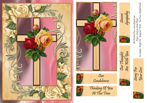 Sympathy Cross With Roses 3
