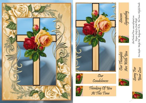 Sympathy Cross With Roses 5