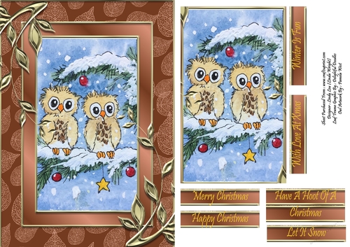 Owls In The Snow - Christmas