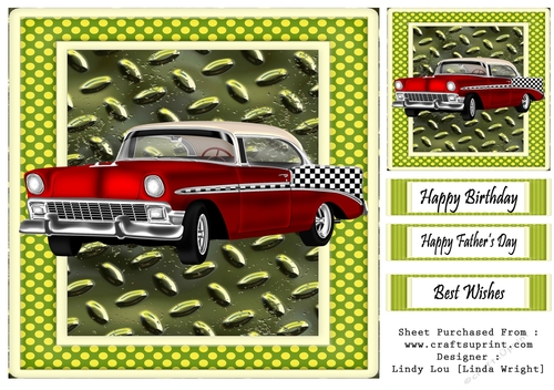 Red Classic On Metal Sheet 7 x 7