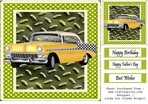 Yellow Classic On Metal Sheet 7 x 7