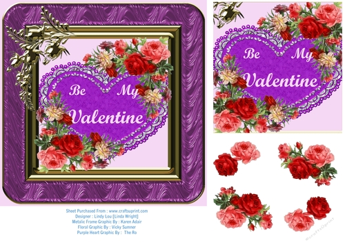 Valentines Roses and Carnations 7 x 7 