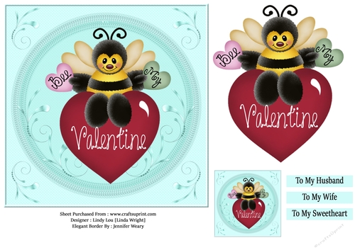 Bee My Valentine 7 x 7