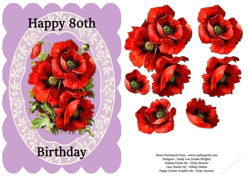 Poppies For 80th Birthday 