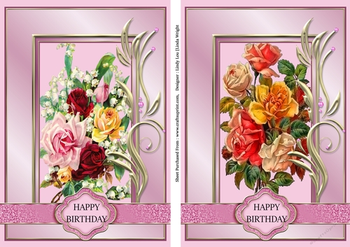 Bouquet Of Roses and Floral Bouquet A5 Cards