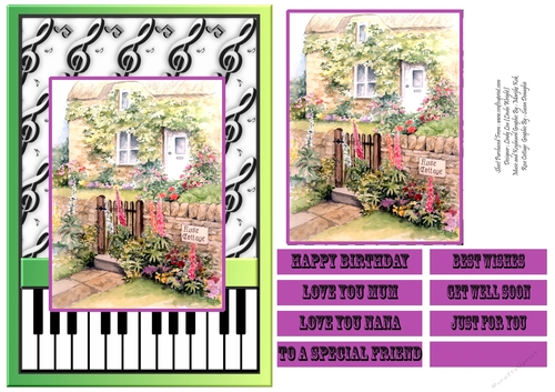 Rose Cottage On Music And Keyboard